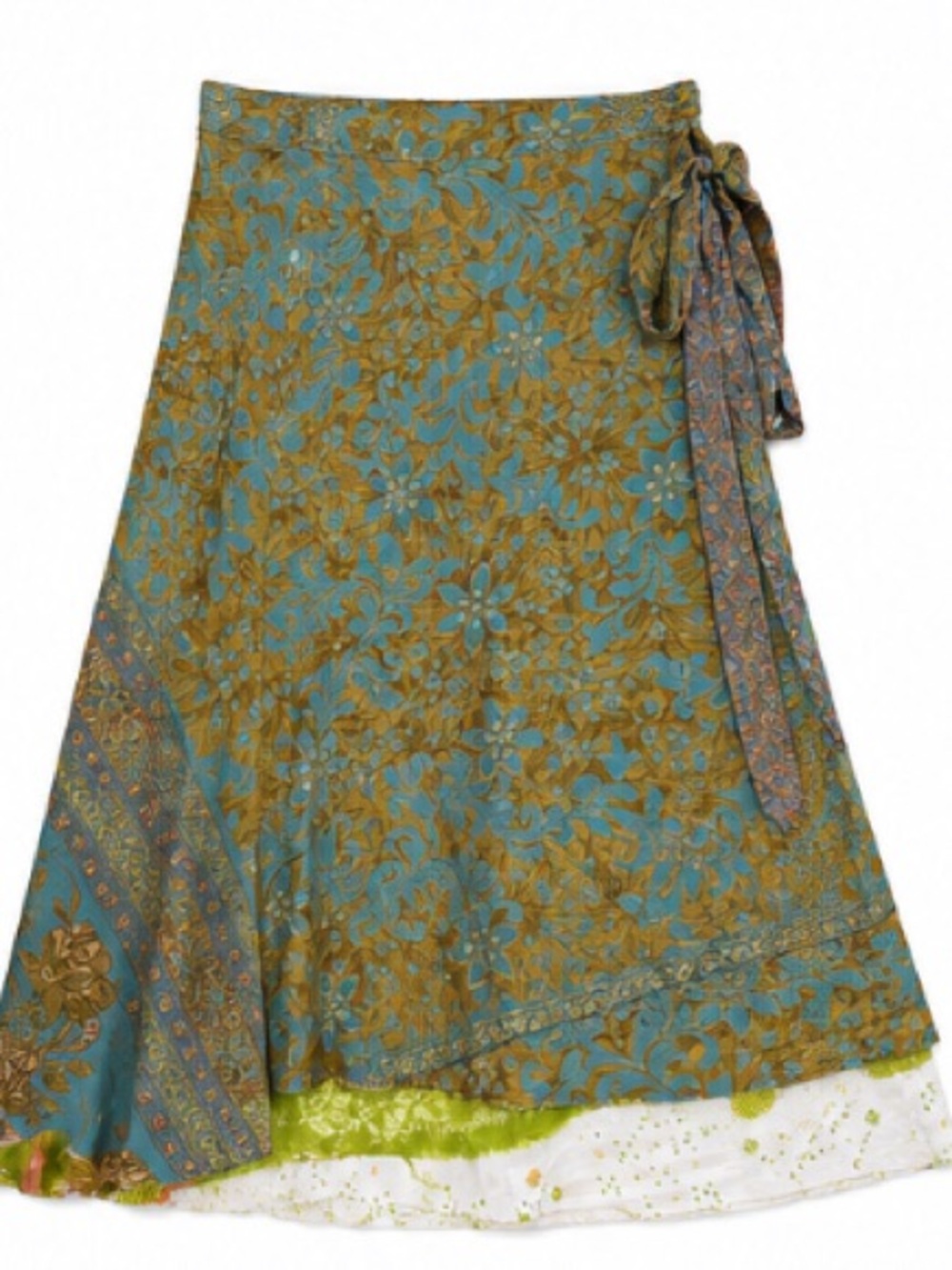 Darn Good Yarn • Silk • Reversible • Boho • Sari • Wrap Skirt